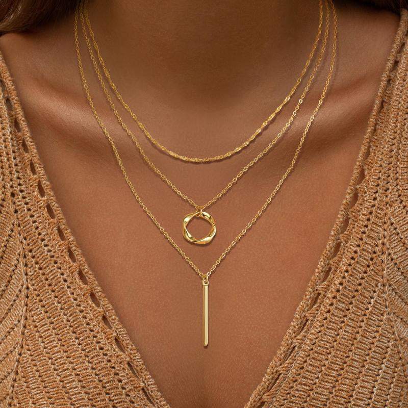 Moodear Multi-Layer Chain Necklace Set