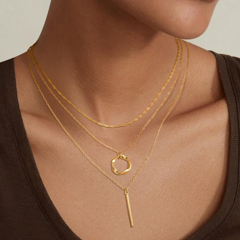 Moodear Multi-Layer Chain Necklace Set