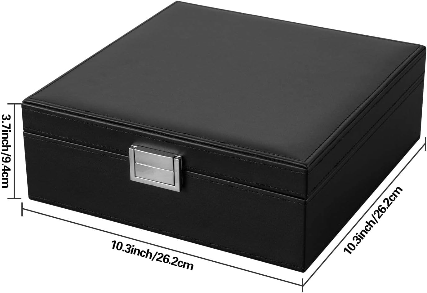 Elegant Black Leather Jewelry Organizer 