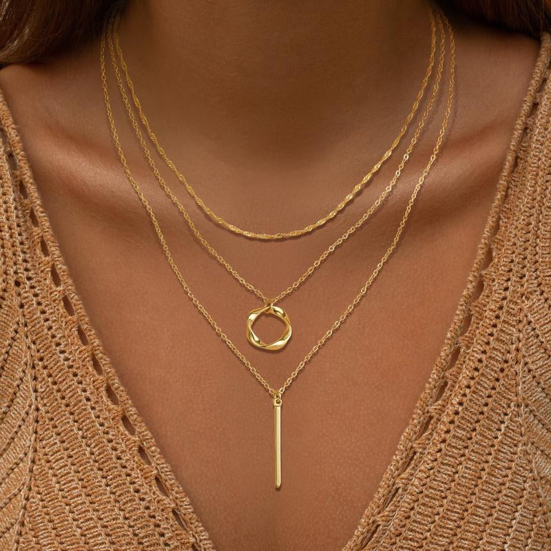 Moodear Multi-Layer Chain Necklace Set